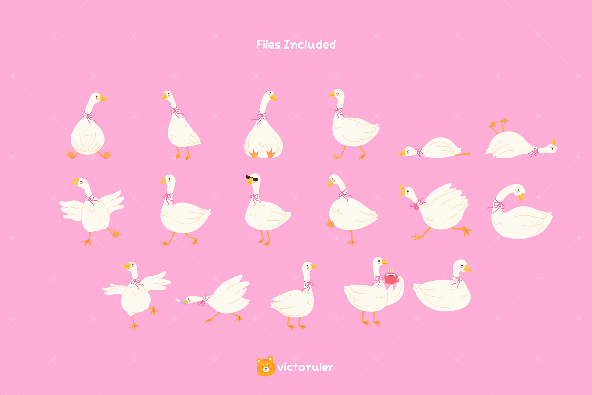 Silly Goose Character Illustrations, an Animal Illustration by Victoruler (Photo 3 of 5)
