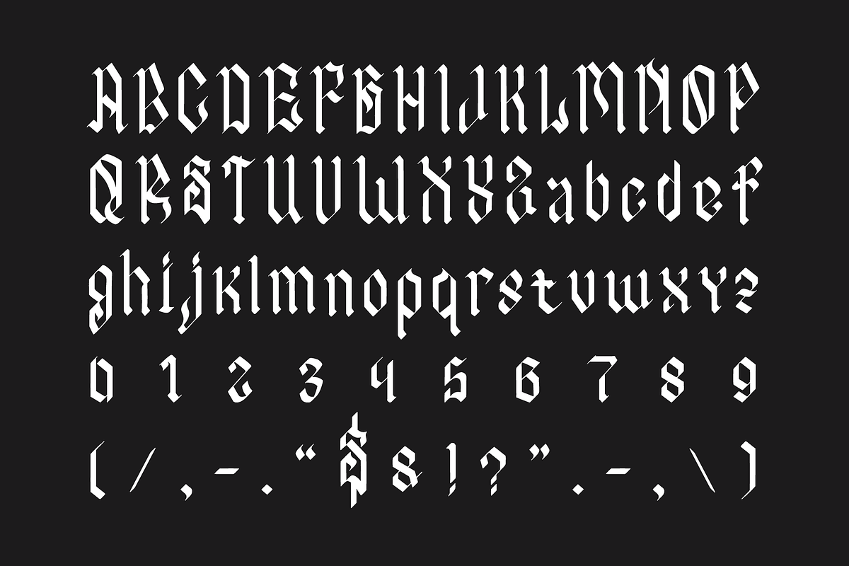 SFC Abyssal, a Blackletter Font by Skilline Supply Co. (Photo 4 of 5)