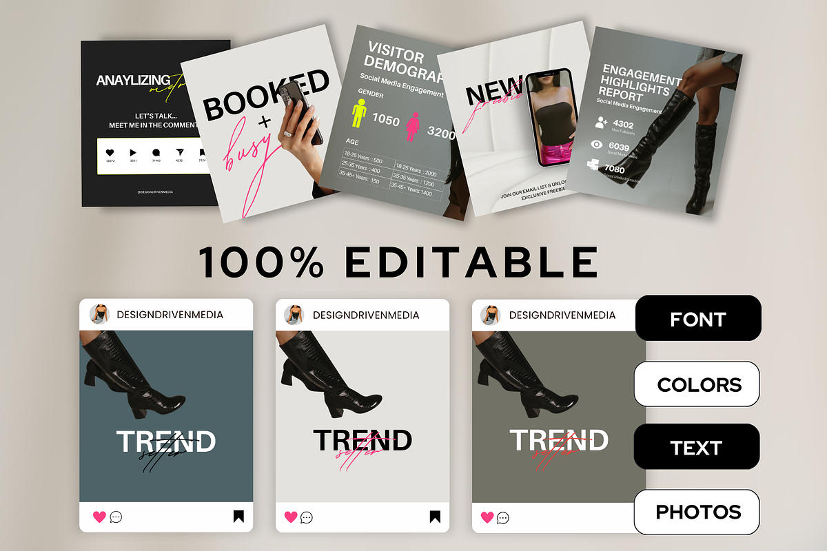 Luxury Social Media Templates CANVA, a Social Media Template by Design Driven Media (Photo 7 of 9)