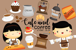 Coffee In Cafe Barista Clipart