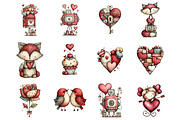 Whimsical Valentines Day Clip Art, a Graphic by CitraGraphics (Thumbnail 2 of 5)