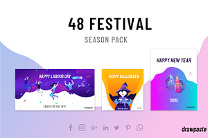 Festive Season Pack, a Social Media Template by Drawpaste
