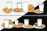 Milk and Cookie Clipart, a Graphic by Artnoy (Thumbnail 2 of 5)