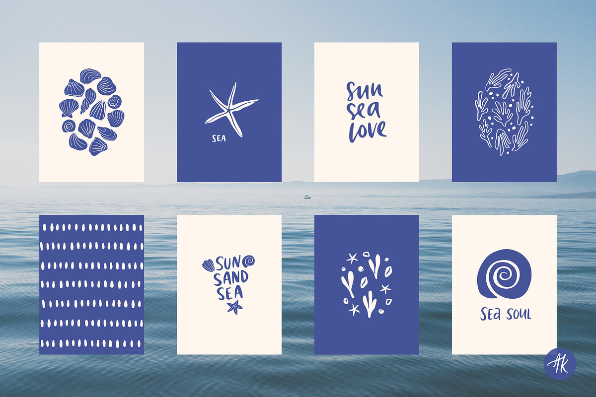 Sea Lover Hand Drawn Wall Art Set, a Graphic by Alena Koval (Photo 8 of 23)