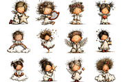 Whimsical Baby Angels Clipart, an Illustration by Designking (Thumbnail 2 of 5)