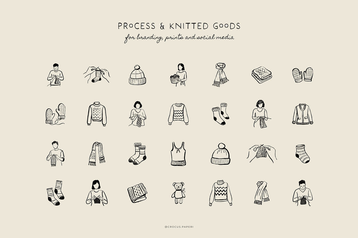 KNITTING & CROCHET illustrations, a Decorative Illustration by Crocus Paperi (Photo 3 of 5)