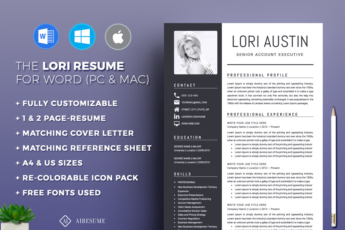Resume/CV Template, a Resume Template by A1RESUME (Photo 1 of 5)
