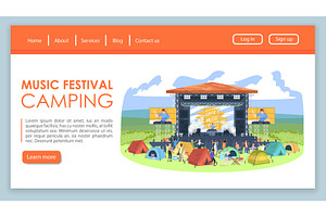 Music festival camping landing page, a Landing Page Template by IMG Visuals