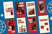Red Bold Clean Fashion Instagram Set, a Social Media Template by Aiyari Graphic (Thumbnail 4 of 5)