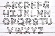 Wooden Plank Alphabet Letter, a Symbol Font by Graphixmania (Thumbnail 2 of 4)