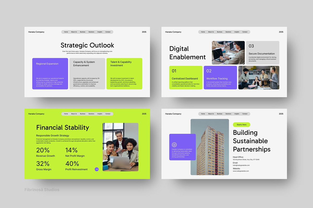 Lime Purple Corporate Profile Deck, a Presentation Template by FIBRINOSÄ (Photo 6 of 6)