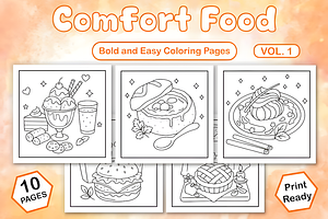 Comfort Food Bold & Easy Coloring, a Food Illustration by Coco Bloom
