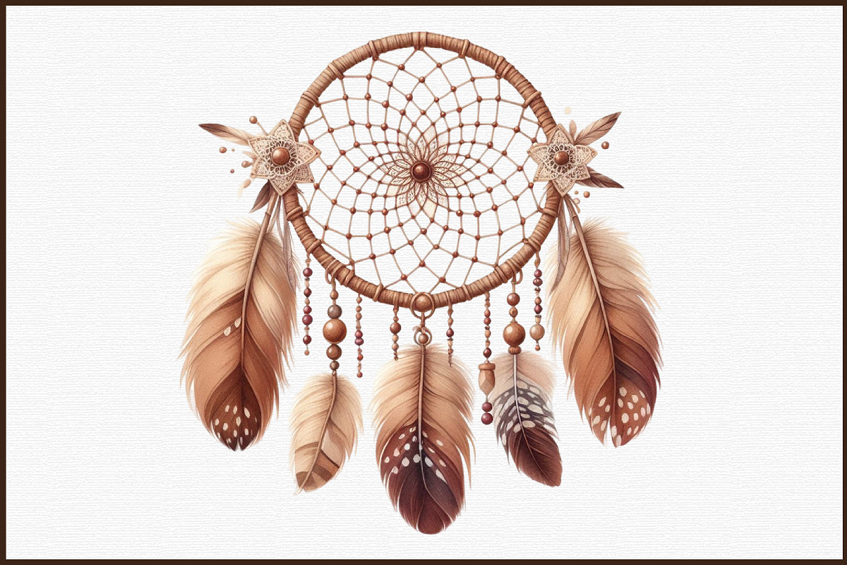 Watercolor Boho Dreamcatcher Clipart, an Illustration by Sublimation Artist (Photo 3 of 6)