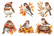 Autumn Sparrows Bird Clipart, an Illustration by Dream Creation (Thumbnail 3 of 6)