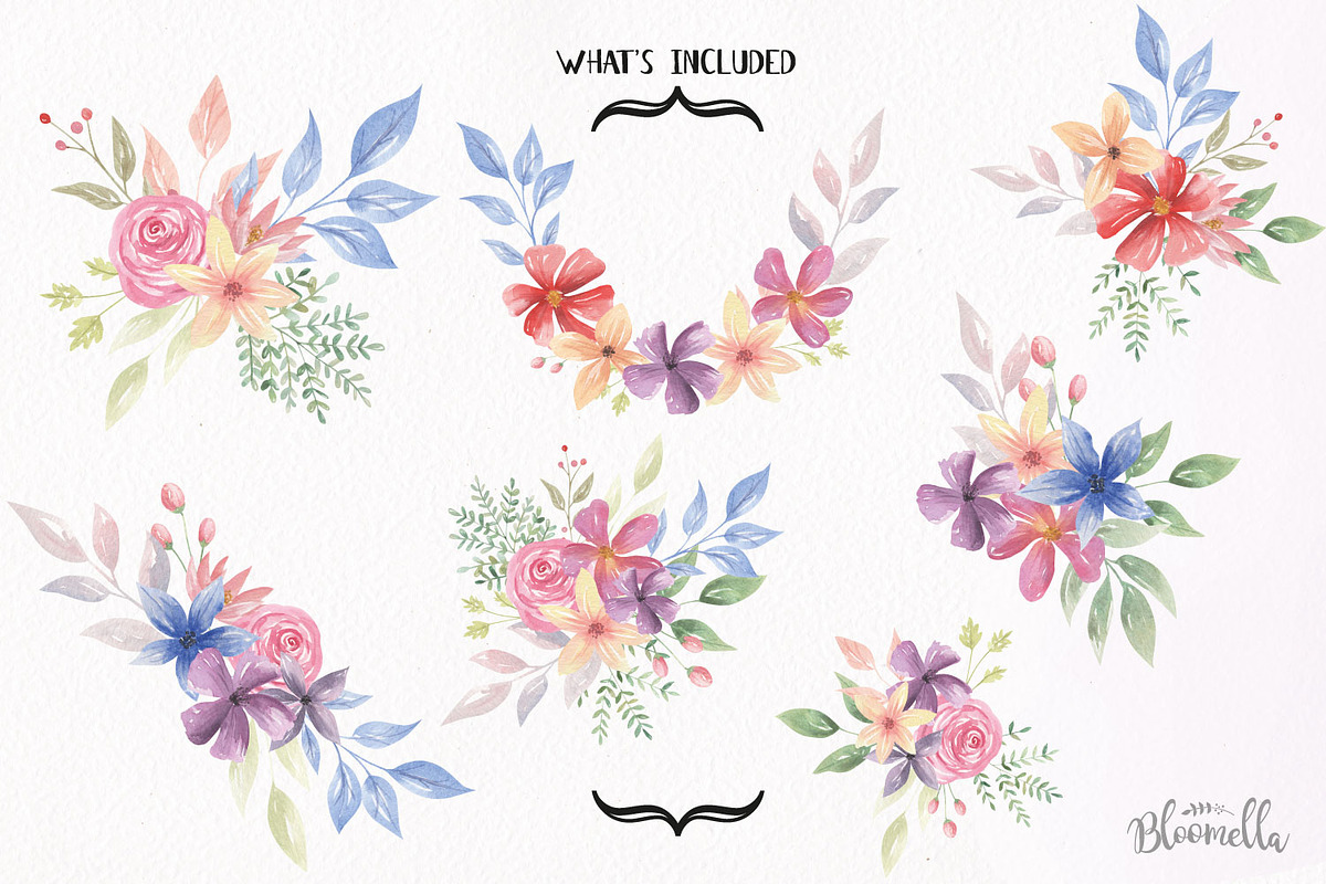 Wedding Bouquet Clipart Flowers, an Illustration by Bloomella (Photo 5 of 5)