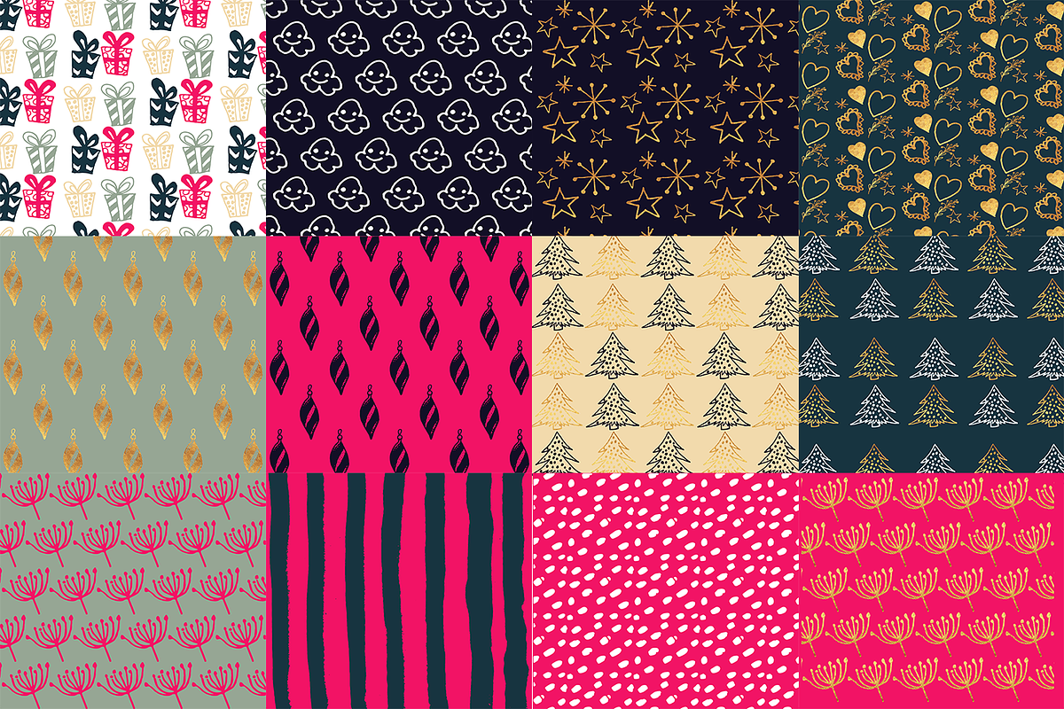 Hand Drawn Christmas Patterns III, a Pattern Graphic by Sinziana Romanescu (Photo 2 of 4)