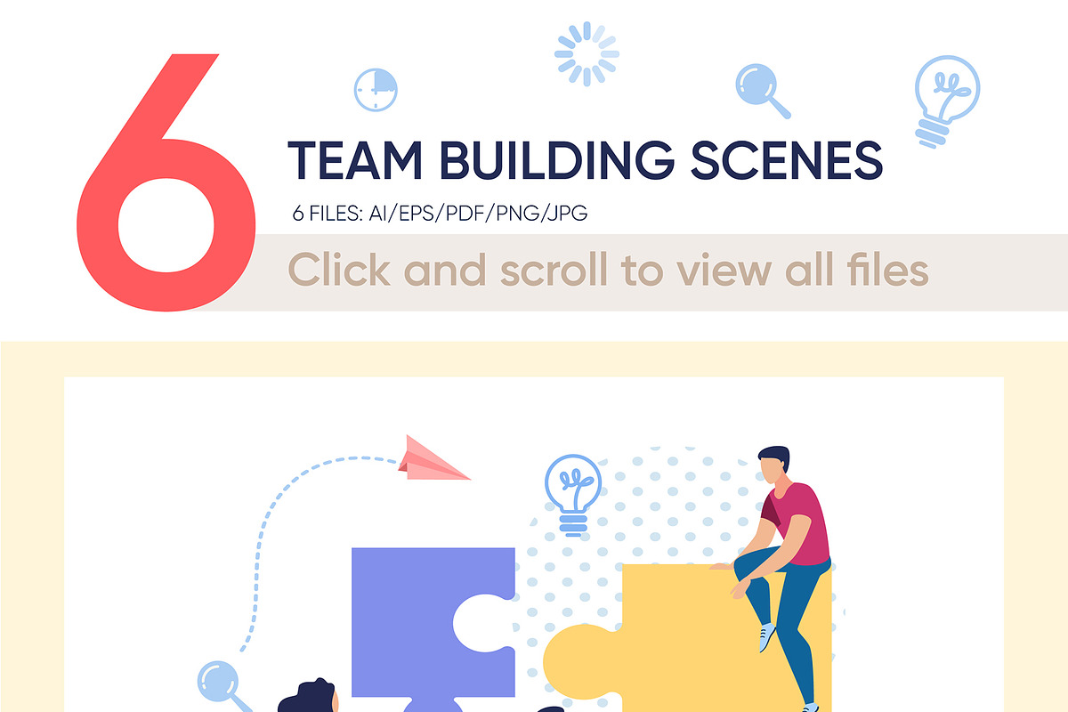 Team Building Vector Scene, a Finance Illustration by Tera Vector (Photo 2 of 2)