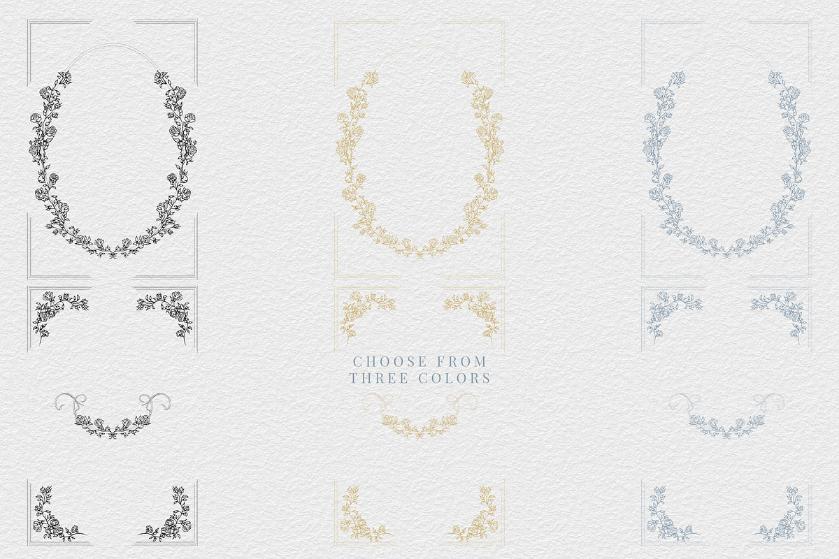 Elegant Rose Borders, a Decorative Illustration by AW Studios (Photo 4 of 8)