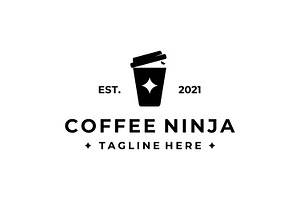 Hipster Coffee Ninja Logo