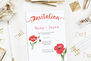 Poppy Watercolor Wedding Invitation, an Invitation Template by Love Design (Thumbnail 3 of 7)