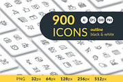 Icon Pack, an Outline Icon by Kalash (Thumbnail 1 of 10)