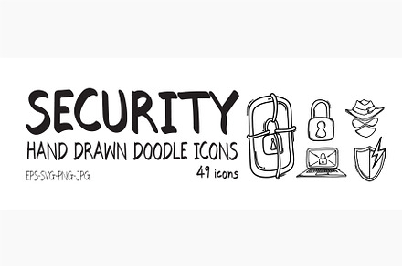 49 Security hand drawn doodle icons