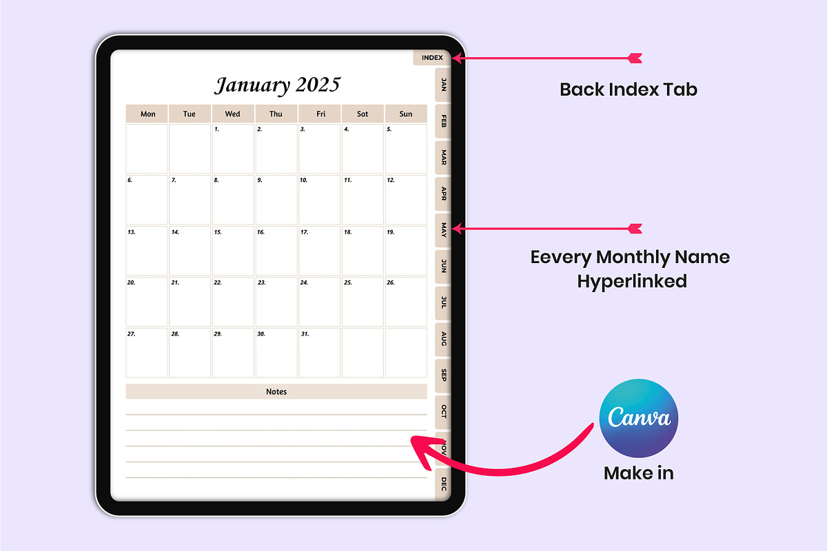 2025 Digital That Girl Planner Canva, a Stationery Template by Mustafiz (Photo 5 of 15)