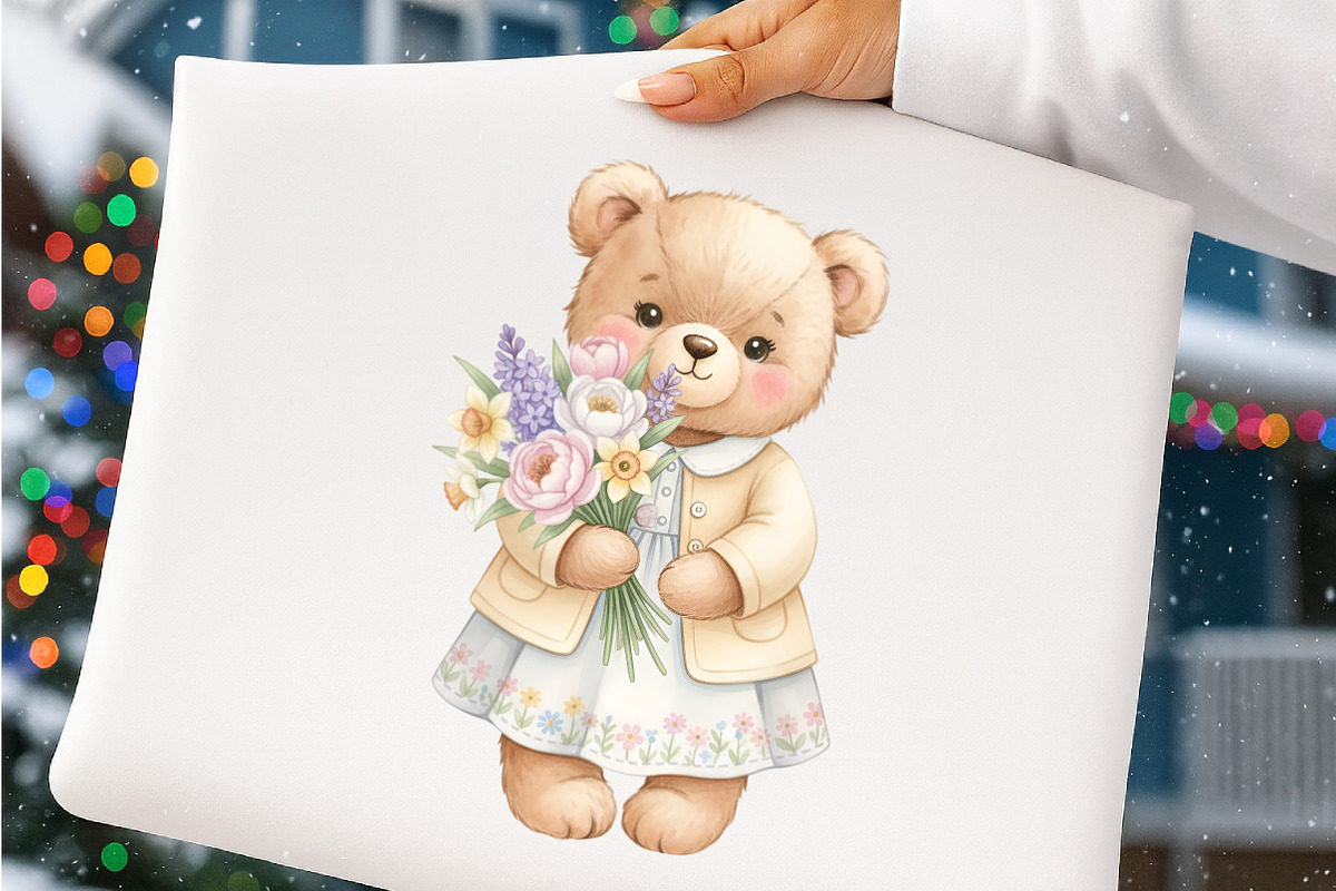 Spring Teddy Bear Clipart, an Illustration by SinaCreation (Photo 6 of 11)