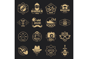 Hipster Logo Vintage Icons Set