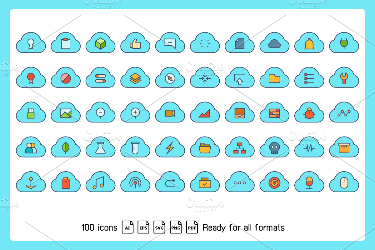 Cloud and User Interface Icons Set, an Icon by Designfour (Photo 3 of 6)