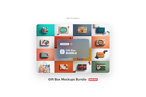 Slim Gift Box Mockup With Bow