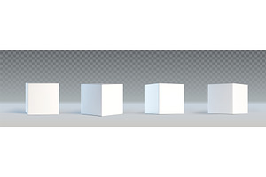 White 3d cube collection with, an Object Illustration by art PVP - market
