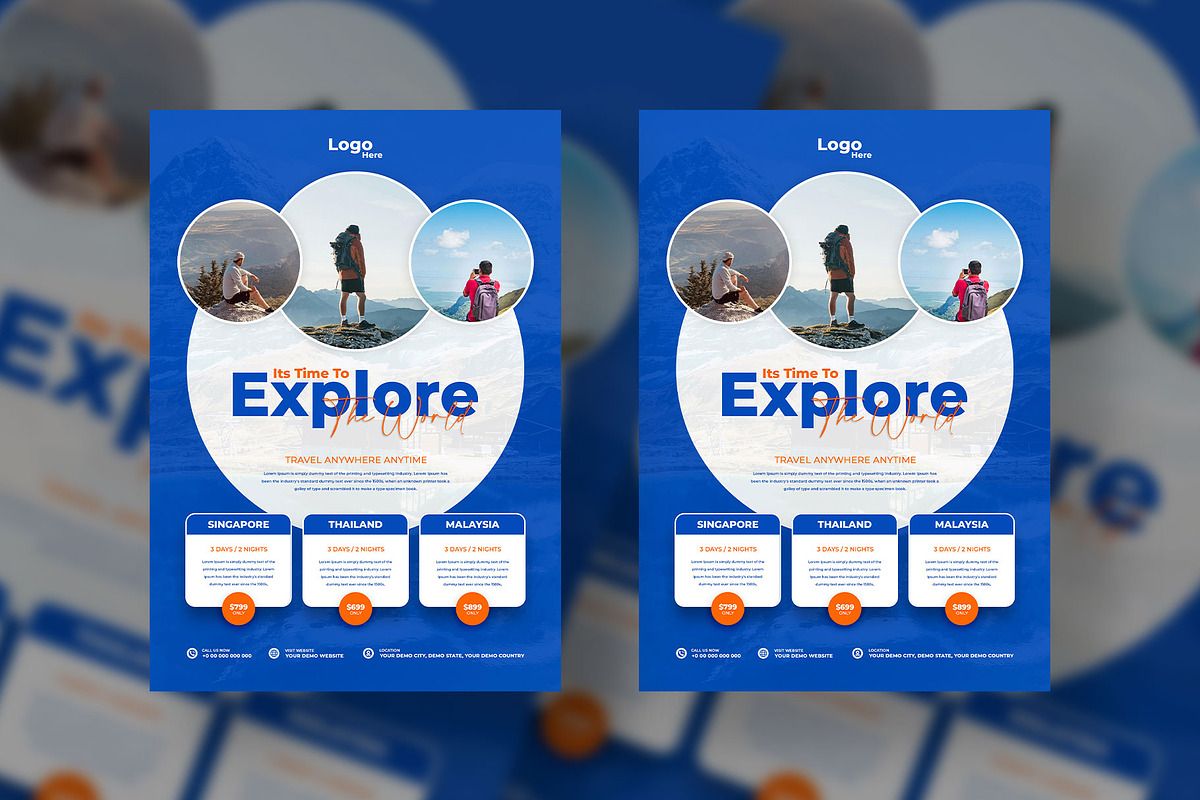 Travel flyer template bundle, a Flyer Template by Tanmoy Topu (Photo 6 of 6)