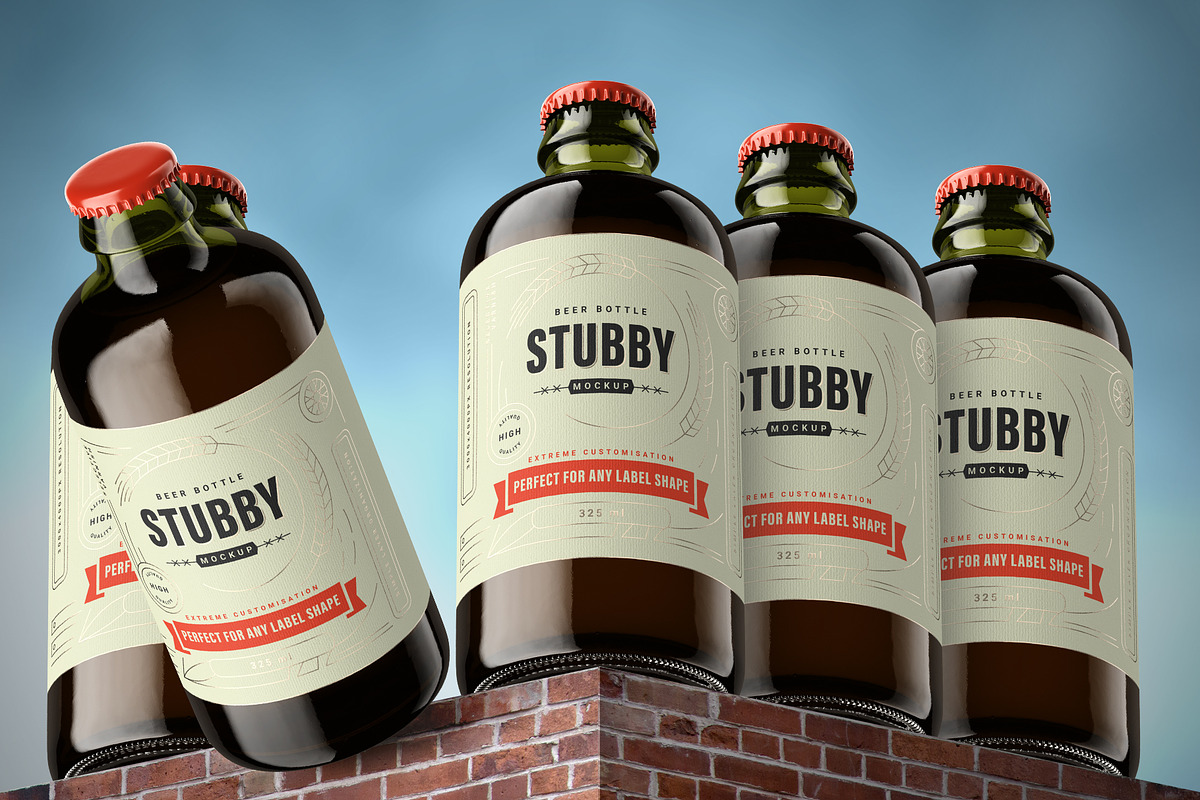 Beer Bottle Mockup, a Packaging Mockup by AY Mock-Ups (Photo 2 of 11)