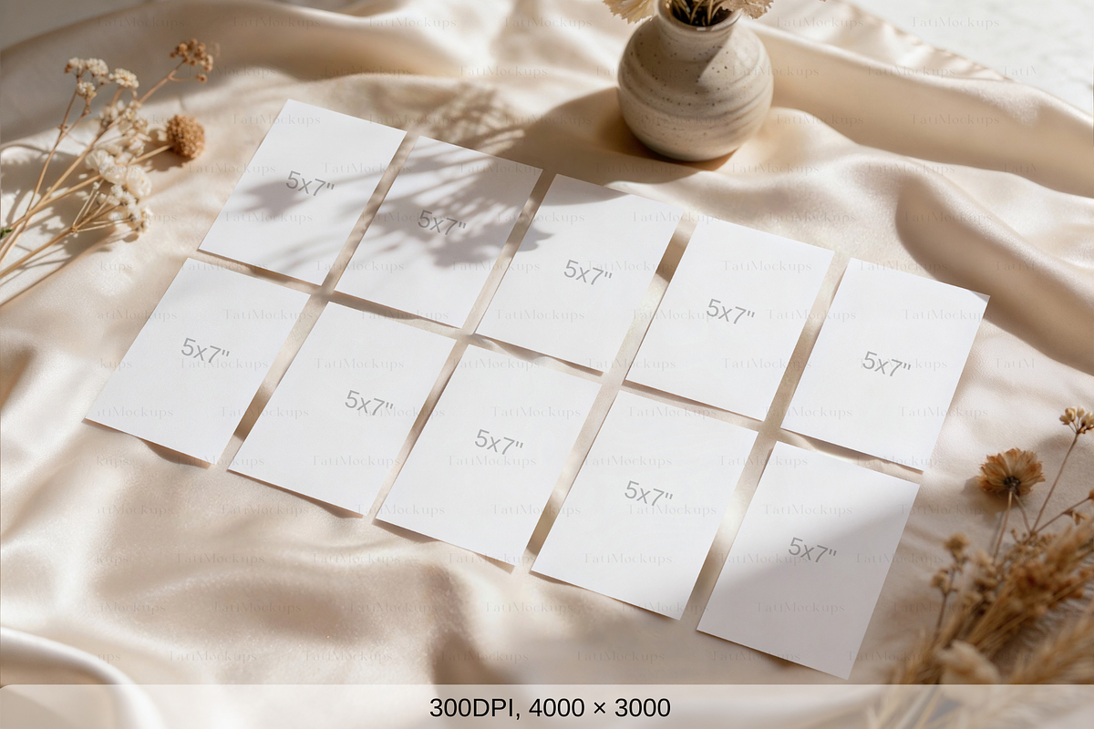Games Card Grid Invitation Mockup, a Product Mockup by TatiMockup (Photo 2 of 4)