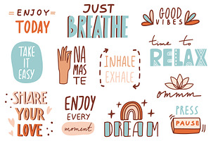 STAY POSITIVE Quotes Sticker Pack