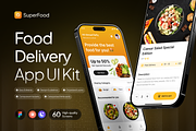 SuperFood - Food Delivery App UI Kit, an UI Kit Template by Rafiq | YDN (Thumbnail 1 of 6)