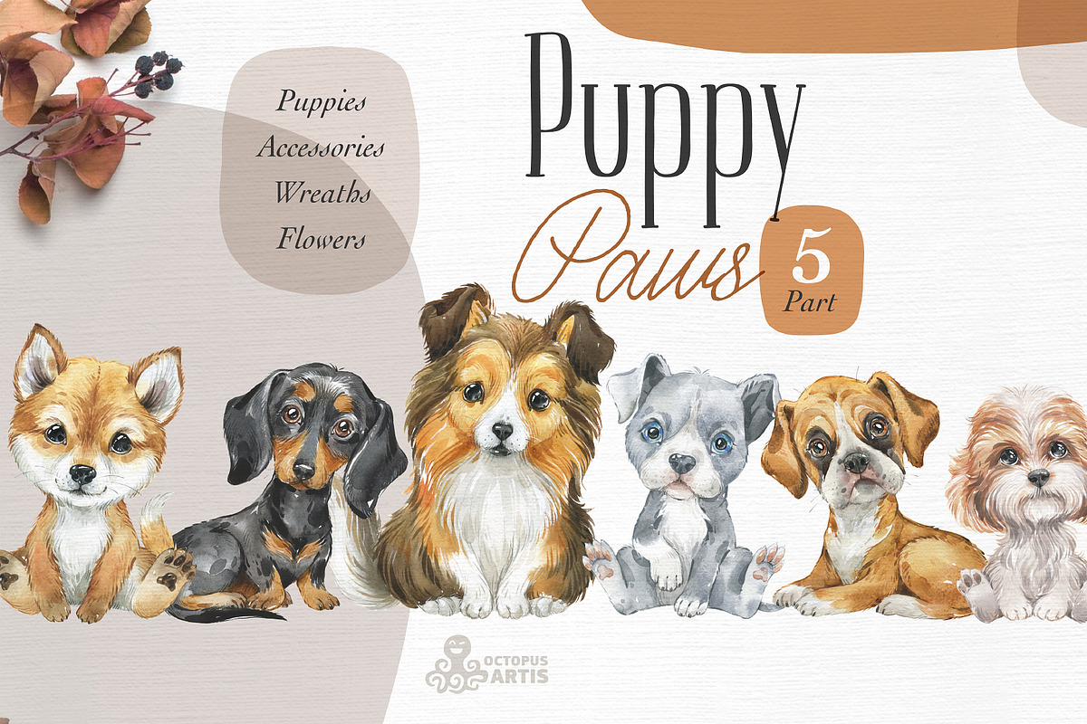 Puppy Paws. Big Dog Bundle, an Illustration by OctopusArtis (Photo 6 of 8)