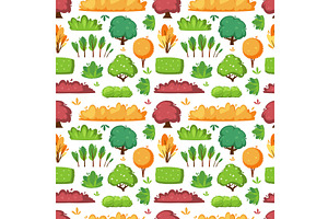 trees pattern. flat flora evergreen, an Object Illustration by Multigon