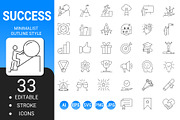 Success minimalist outline icon set, an Outline Icon by Icons (Thumbnail 1 of 3)