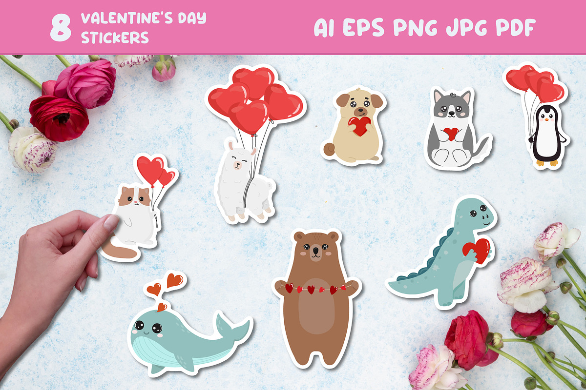 Valentine's Day Stickers. Printable, an Illustration by linakilljoy (Photo 1 of 4)