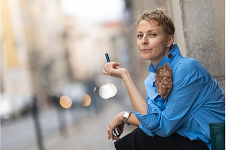 Adult stylish woman with short hair, a Person Photo by Barcelona_dreams