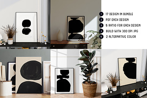 Black Bold Abstract Art Print Bundle