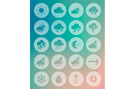 Meteorology Weather flat icons set, an Icon by Nasik-Nosik