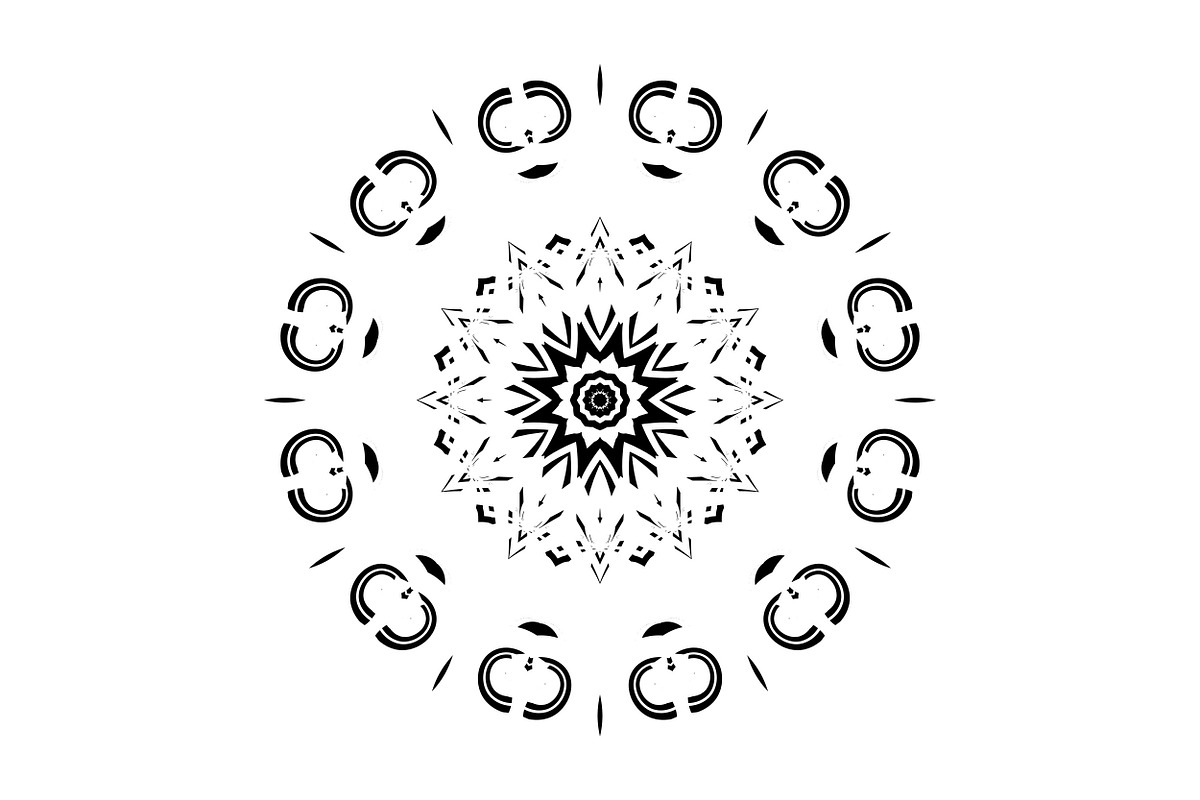 Black and White Mandala Patterns Set, a Decorative Illustration by NJ Himel (Photo 33 of 101)