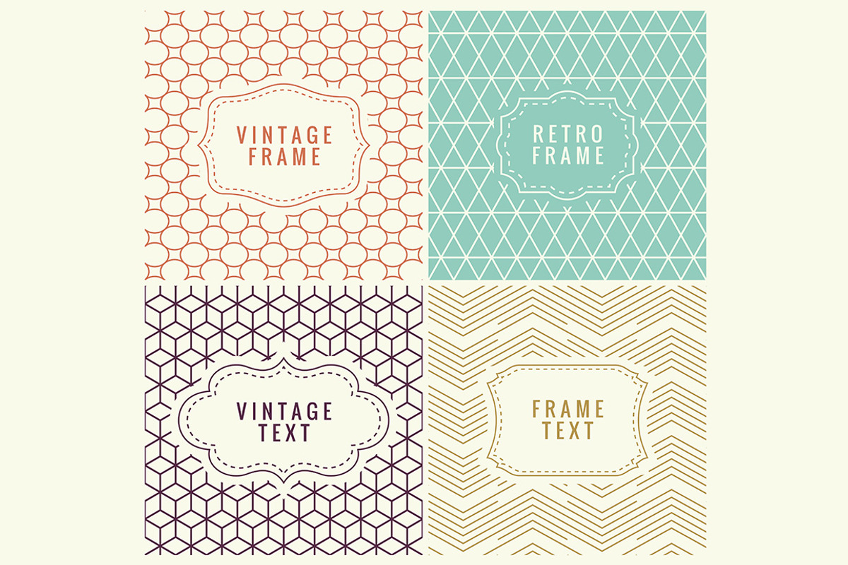 Retro Mono Line Frames, a Decorative Illustration by Things for ...