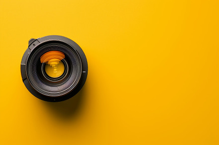 The close-up of a camera lens restin, a Photo by Tanuart