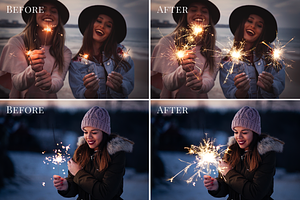 Bright Sparklers Photo Overlays