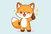 Cartoon-Fox-Thumbs-Up, an Animal Illustration by Artpon Illustration (Thumbnail 2 of 3)