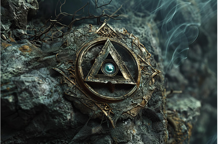 Ancient amulet with glowing orb, an Architecture Photo by Ylivdesign